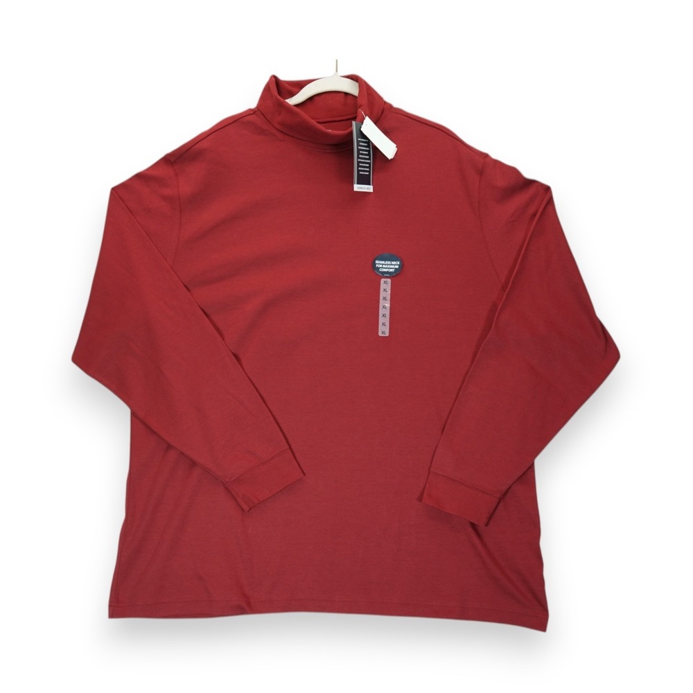 NWT Roundtree‎ & Yorke Men's Long Sleeve TURTLENECK Shirt Burgundy Color